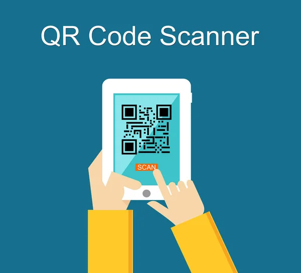 Illustrazione del concetto di scanner di codice Qr . — Vettoriale Stock