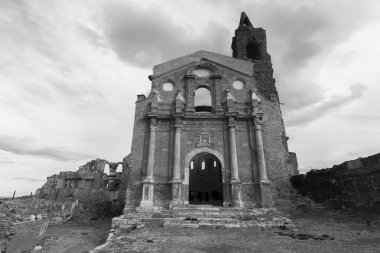 eski kilise Belchite Zaragoza İspanya İç Savaşı ziyaret mahvediyor.