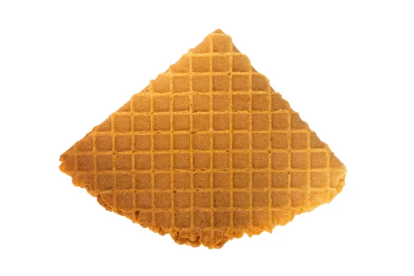 Waffle crocante com isolamento triangular no fundo branco — Fotografia de Stock