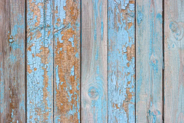 Vieux fond en bois avec peinture bleue minable — Photo