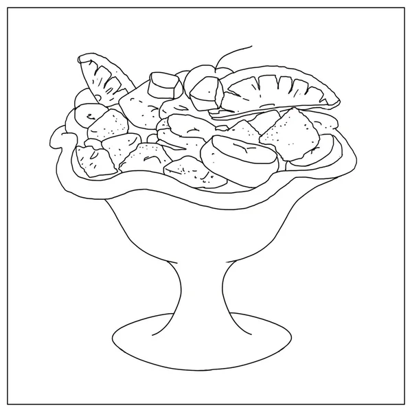 水果沙拉的素描 — 图库照片