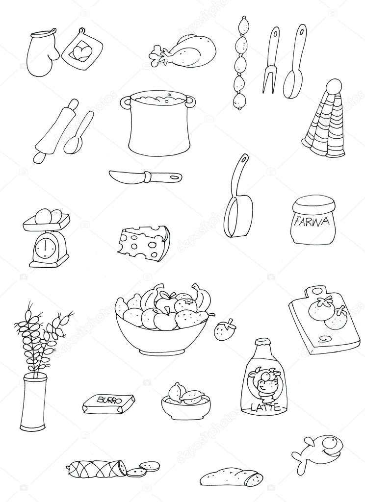Imágenes Cocina Para Colorear Dibujos De Para Colorear Objetos De