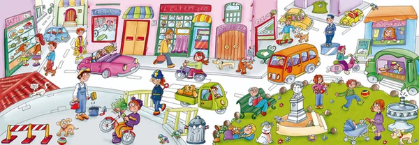 citta  abitata,gente ,paesaggio scenografia, e adesivi animali e persone, adesivi per giocare