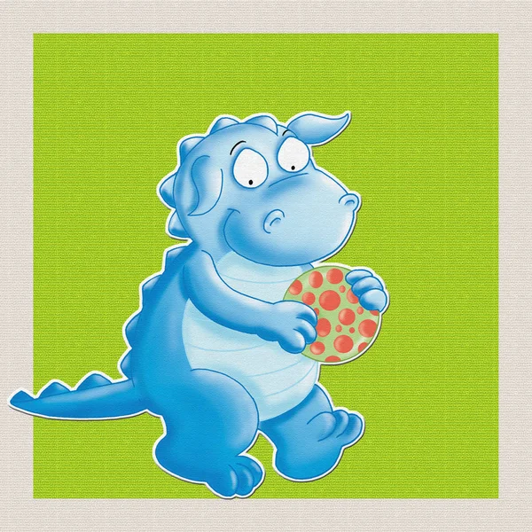 Il piccolo drago,  gioca con palla — Stock Photo, Image