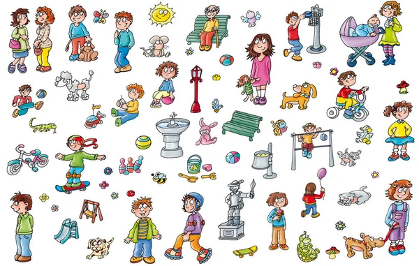 Adesivi con persone auto, can, furgone delle frittelle, oggetti