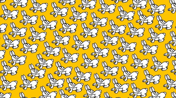 Papper eller dukar med upprepande motiv mönster ritade också för fina banners, kanin — Stockfoto
