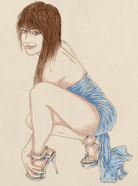 Kék Szeder lány portréja — Stock Fotó