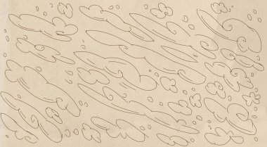 Bulutlar ile krem alt çizgi roman için