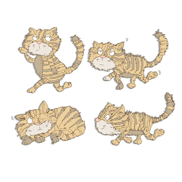 Mascot of a walking streaked cat — Stock Photo, Image