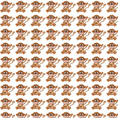 küçük maymun bal arıları vintage kumaş için tasarlanmış ile