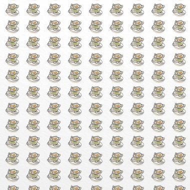 Vintage kumaş için tasarlanmış arılar ballı kahve fincan