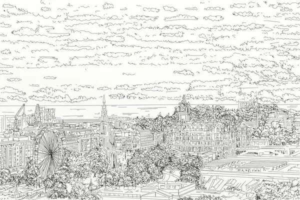 Обратная сторона эдинбургского ландшафта — стоковое фото