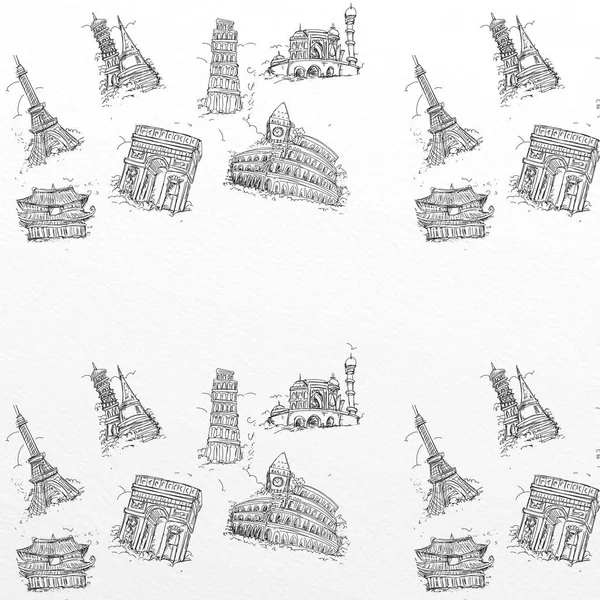Памятники европейских городов, предназначенные для старинных тканей — стоковое фото