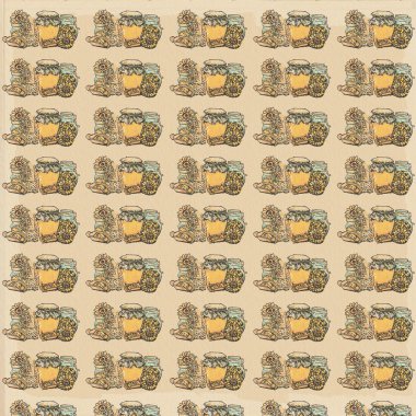 vintage kumaş için tasarlanmış arılar ile tatlım