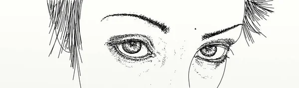 Banner cu ochii unei femei cu aspect intens . — Fotografie, imagine de stoc