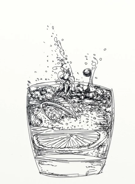 Vaso Agua Con Limón — Foto de Stock