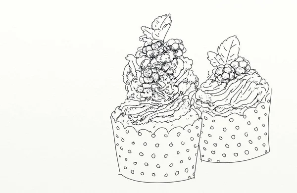 Ζαχαροπλαστική Γλυκά Κρέμα Και Φρούτα Αρτοσκευάσματα Κέικ Και Εισπνοές Κρέμα — Φωτογραφία Αρχείου