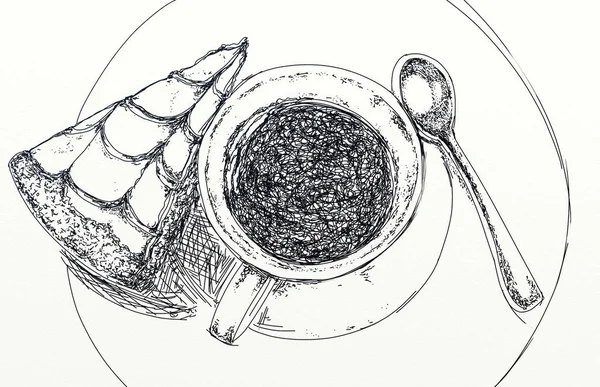 Uma Xícara Com Bolo Café — Fotografia de Stock