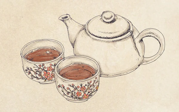 Чайник Чаем — стоковое фото