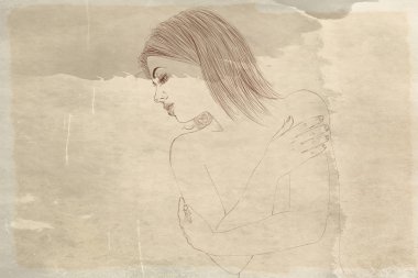 koyu renk saçlı, zarif bir kadın portresi