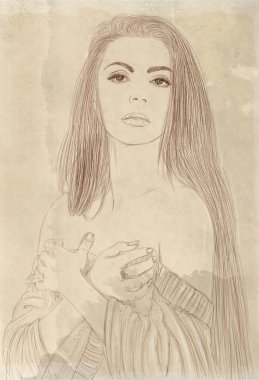 esmer bir kadın portresi yüz yeşil eyesdetail ile