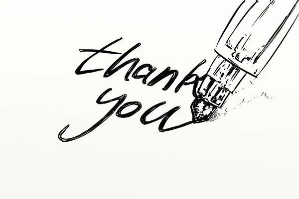 Thanks Written Hand Drawn Communicateto Use You Want Color — Stock Photo, Image