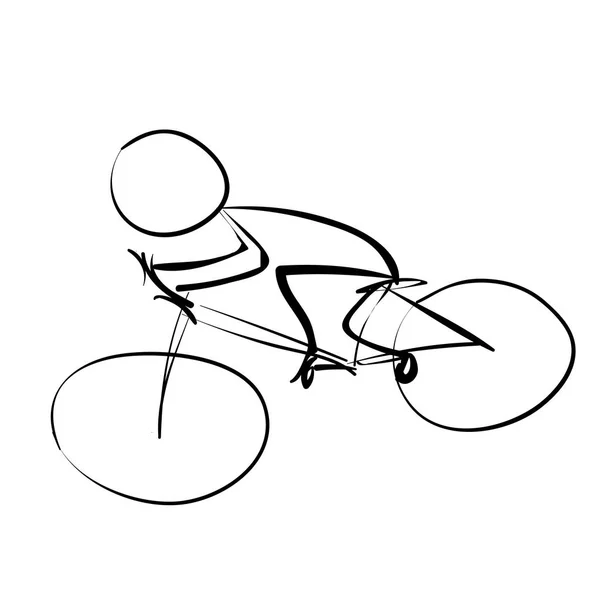 Ciclista en el icono de tráfico — Vector de stock