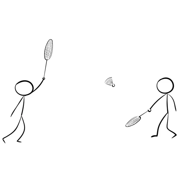 Bastone Badminton mantello gioco icona vettoriale — Vettoriale Stock