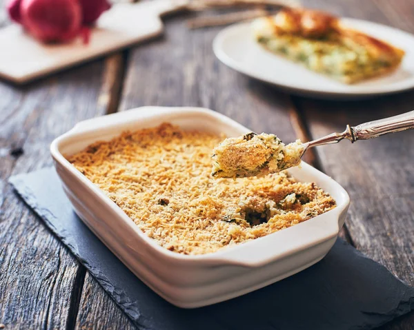 Ispanaklı - patates pastası kek