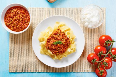 Bolognese soslu makarna tagliatelle