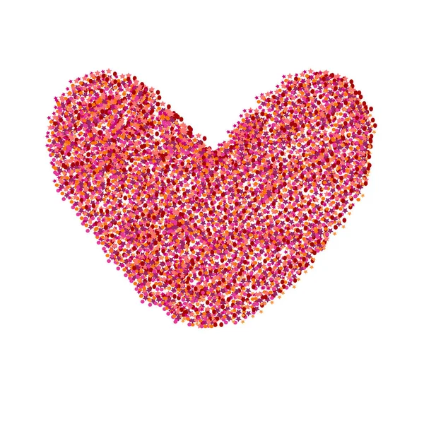 Rouge paillettes Saint Valentin forme de coeur. Fond vectoriel pour invitation de mariage, carte de vœux. Bannière scintillante glamour toile de fond . — Image vectorielle