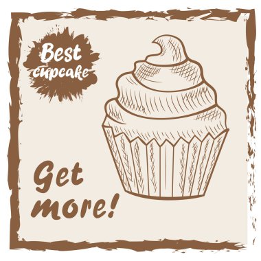 vektör çizilmiş tatlı çörek ver. Kroki