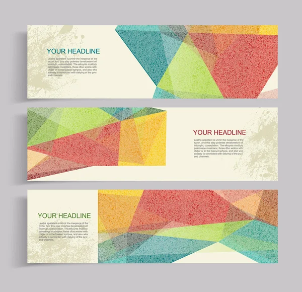 Bannières vectorielles avec fond polygonal vintage abstrait . — Image vectorielle