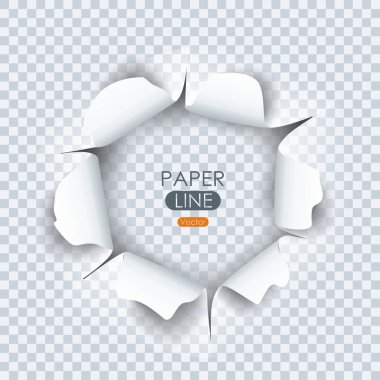 Paper sheet with ragged hole for your design.