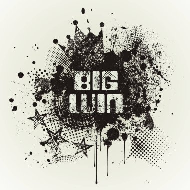 Online casino, poker, roulet için şablon grunge büyük kazanmak poster