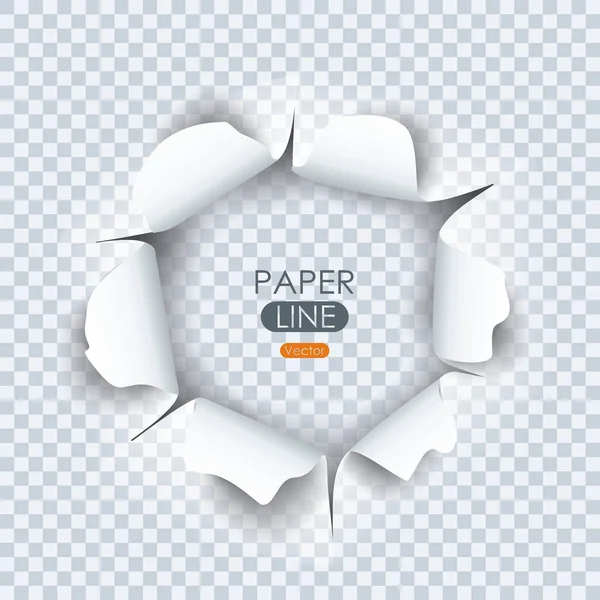 Paper sheet with ragged hole for your design. — Stock Vector