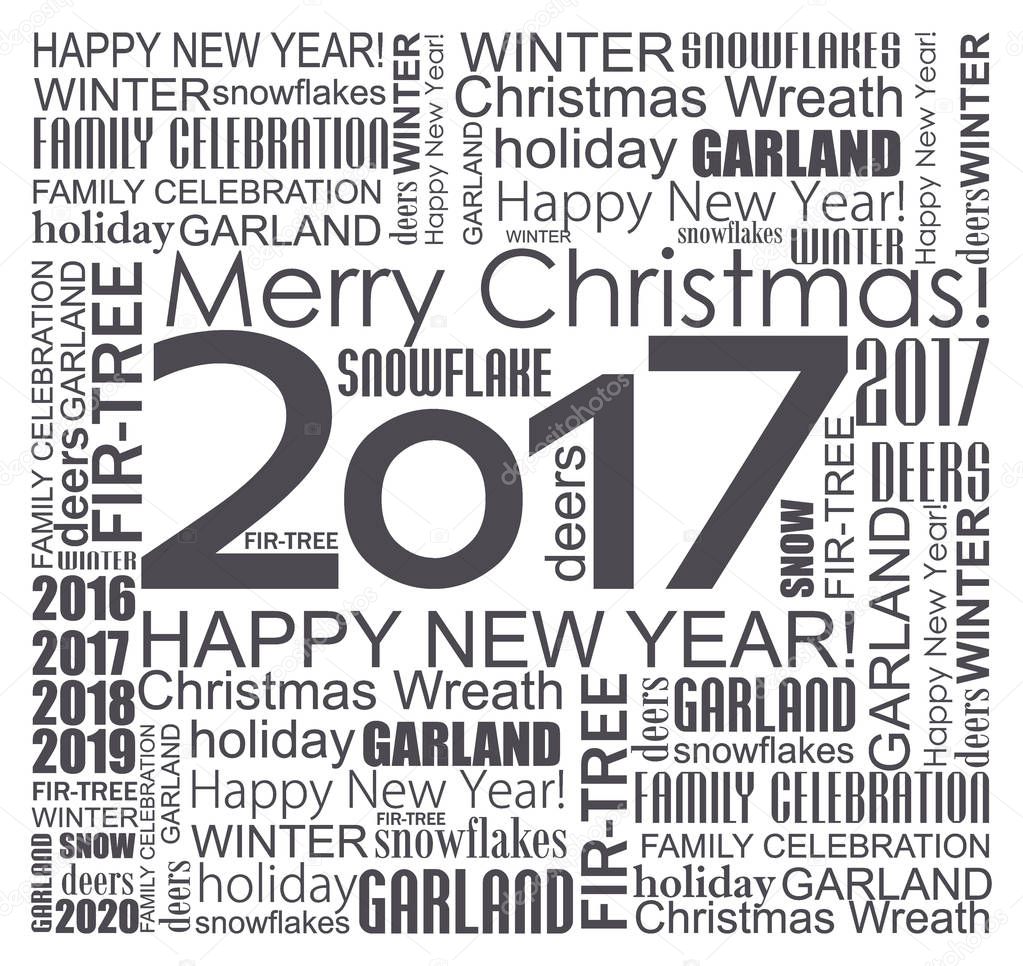 Happy new year 2017 Text Design vector