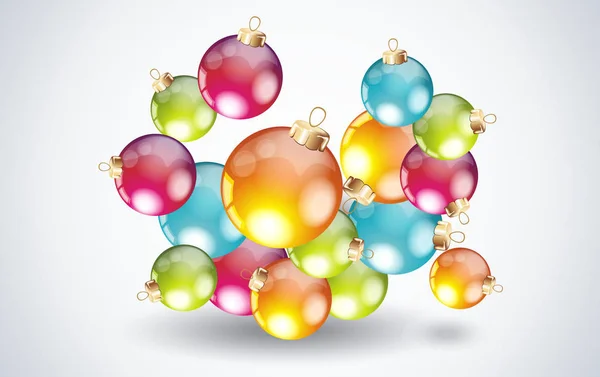 Spreading  a heap of colorful Christmas balls. — Stock Vector