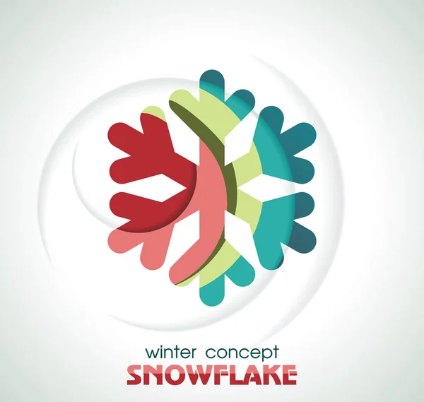 Shiny 3d Snowflake Icon, vector illustration. — Stock Vector