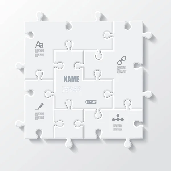 Set di puzzle puzzle puzzle business infographics concept, vecto — Vettoriale Stock