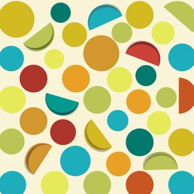 Retro arka plan ile noktalar ve daireler, vektör.