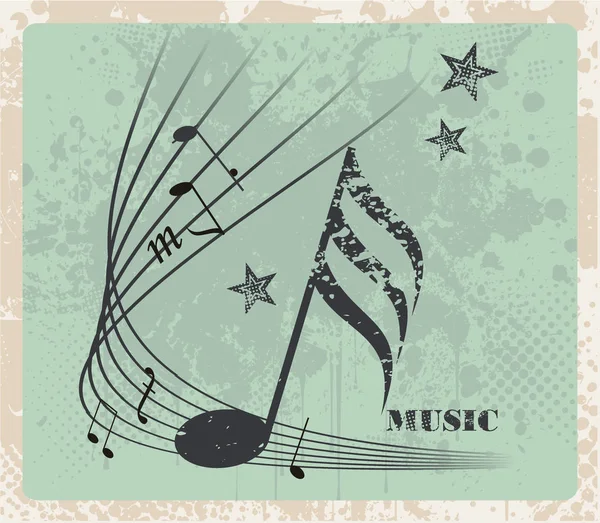 Music notes, vintage bstract musical background. — Stock Vector