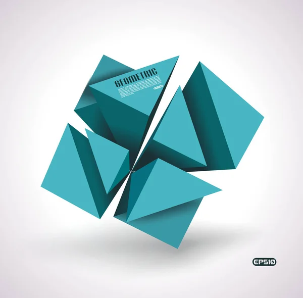 Illustration vectorielle abstraite de la structure en cubes 3d bleus, sur wh — Image vectorielle