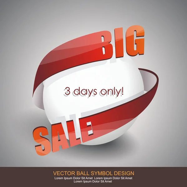 Big Sale signe conception de boule blanche avec flèche rouge . — Image vectorielle