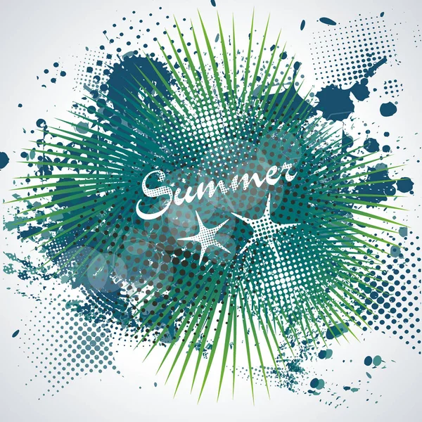 Summer time sign on abstract blot, spot background. — Stock Vector