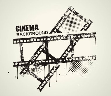 Şablon grunge sinema poster. Grunge afiş Inky bir dribbl ile