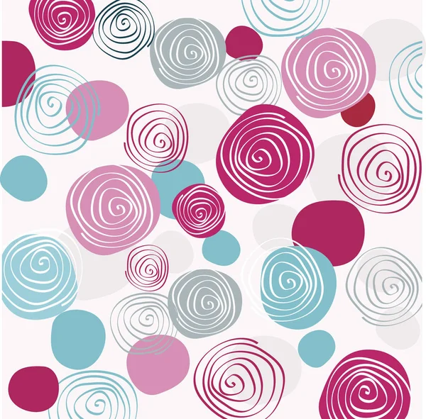 Decorative pattern with drawn circles, vector background. — Stock Vector