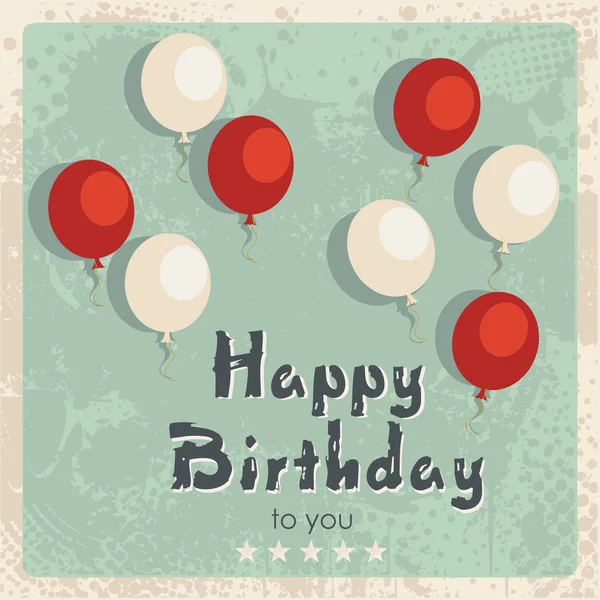 Cartão de aniversário feliz, design vintage. —  Vetores de Stock