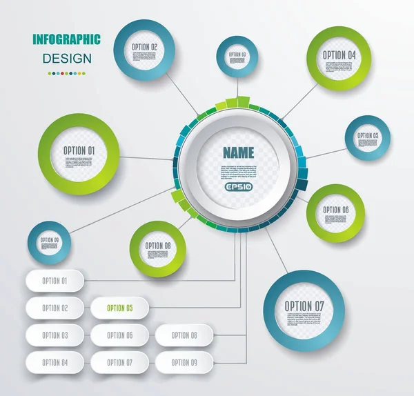 Abstract  paper circle infographics with options template. — Stock Vector