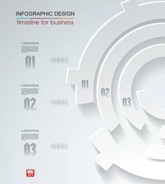 Infografías abstractas en círculo de papel blanco con plantilla de opciones . — Vector de stock